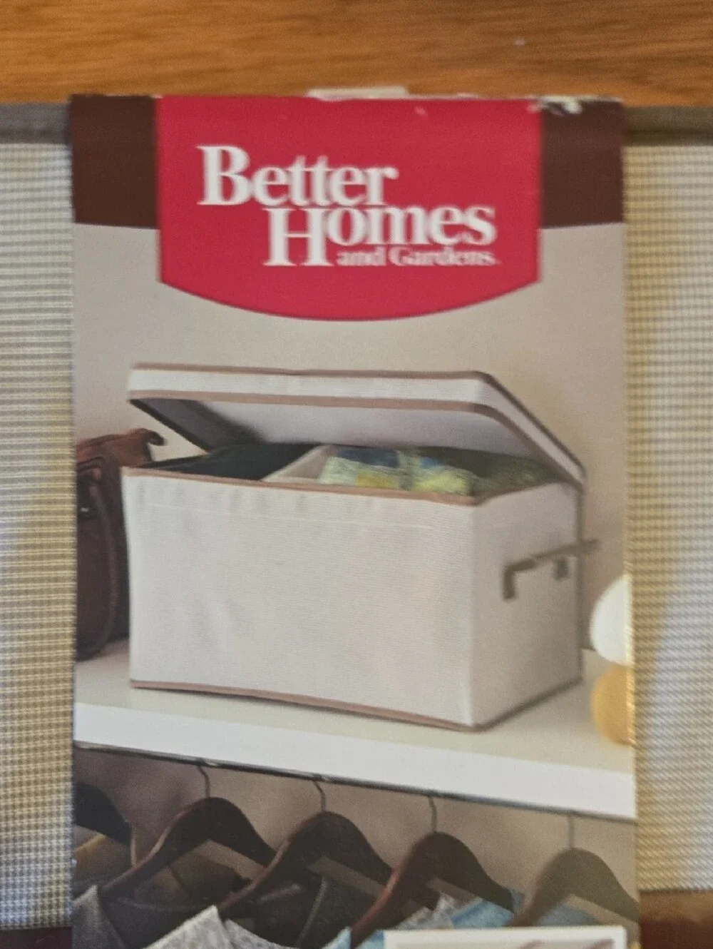 Better Homes And Gardens Tan Fabric Storage Box with Faux Leather Handles